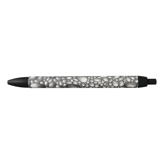 Caneta Preta Pedras Rochas Seixos Desenho a Lápis (Frente)