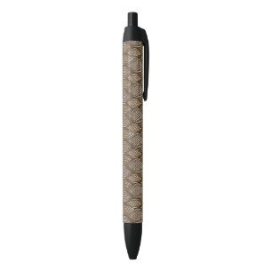 Caneta Preta Pele de cobra estilizado
