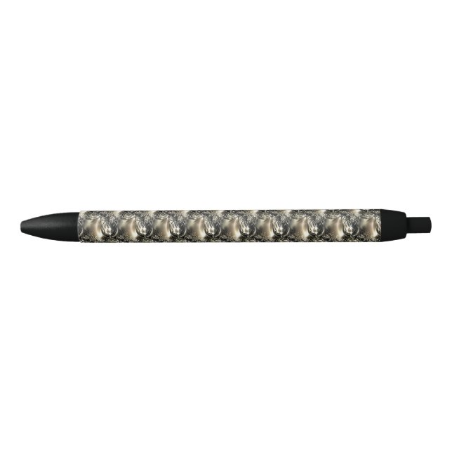 Caneta Preta Pérolas Douradas (Frente)
