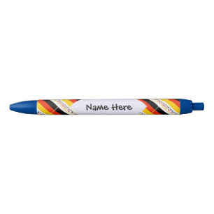 Caneta Preta Personalizado com ladrilhos da bandeira da Alemanh