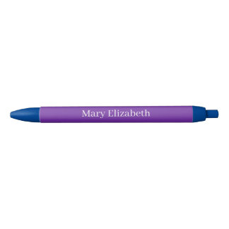Caneta Preta Personalizar nome ou iniciais Roxo