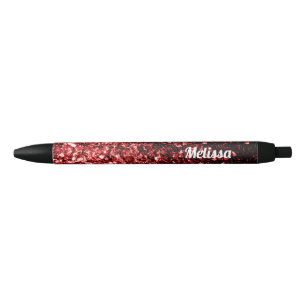 Caneta Preta Personalizar os brilhos do brilho vermelho brilhan