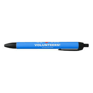 Caneta Preta Personalizável Adoramos Nossos Voluntários