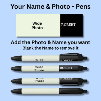 Caneta Preta Personalized Name & Your Photo Pen