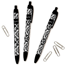 Caneta Preta Perturbação Elegante Branca Preta