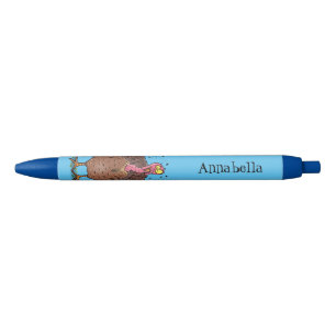 Caneta Preta Peru-de-fazenda engraçado e castanho com cartograf