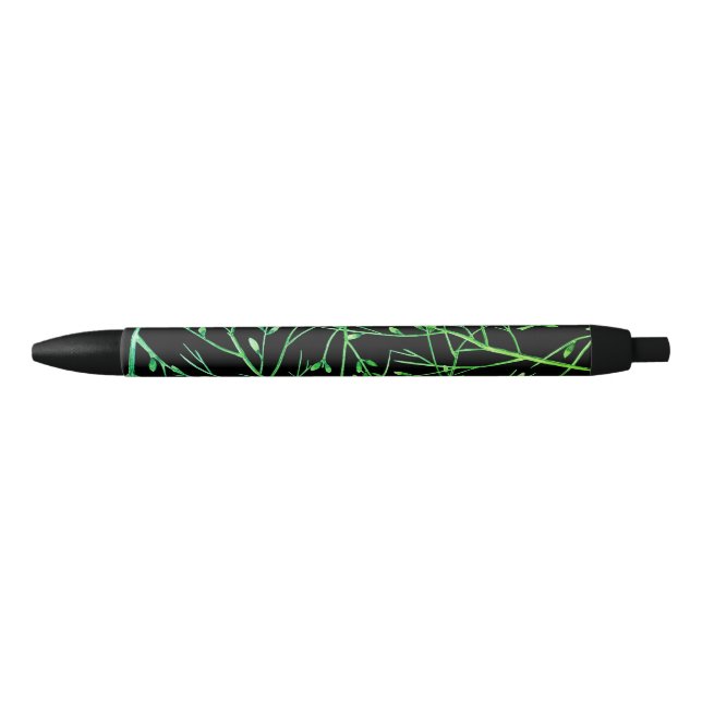 Caneta Preta Perucas verdes em preto (Frente)