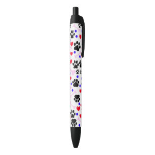 Caneta Preta Pinças, Ossos, Pontos, Corações - Azul Rosa Ver