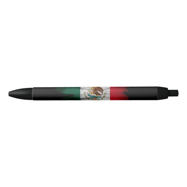 Caneta Preta Pincel do México, bandeira nacional (Frente)