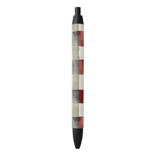 Caneta Preta Pine Green Ivory Red Strips Natal