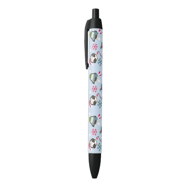 Caneta Preta Pinguim Natal (Topo (Vertical))