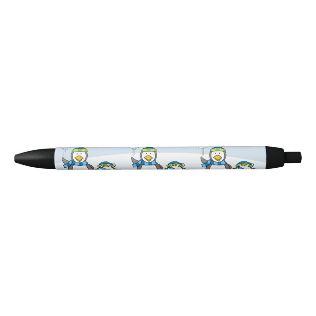 Caneta Preta Pinguins de neve (Frente)