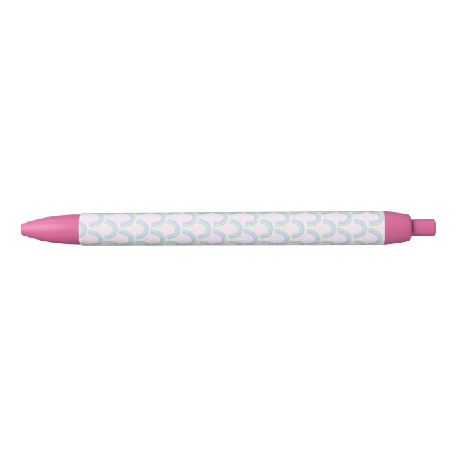 Caneta Preta Pink do arco-íris de pastel (Frente)