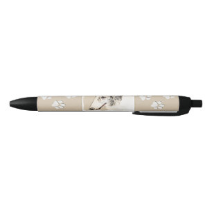 Caneta Preta Pintura de Borzoi (Silver Brindle) Original