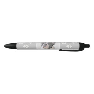 Caneta Preta Pintura de Bulldog Francês (Brindle Pied) - Arte 