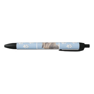 Caneta Preta Pintura em Havanês (Prata) - Arte Canina Original