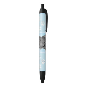 Caneta Preta Pintura em Newfoundland - Arte Cão Original Bonit