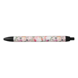 Caneta Preta Pintura Floral Romântica A Cor Flórida