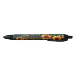Caneta Preta Pintura Girassóis de Van Gogh