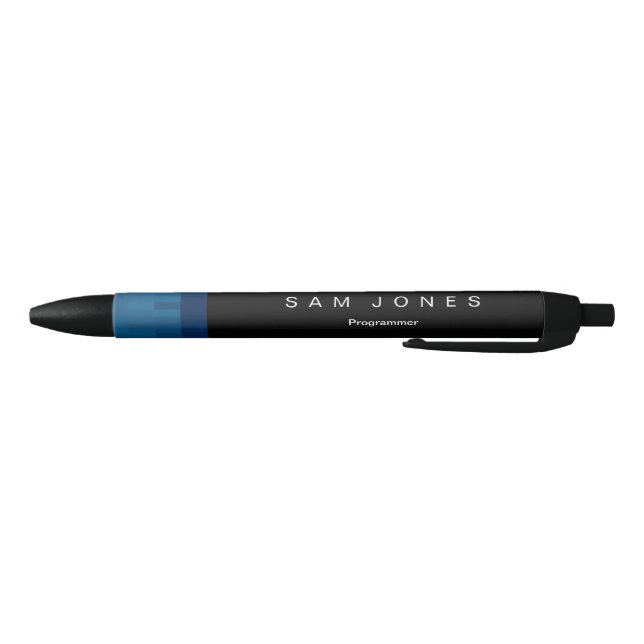 Caneta Preta Pixel Preto e Azul Moderno (Parte Inferior)