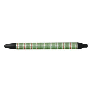 Caneta Preta Plaid de Natal Rústico Fazenda Verde
