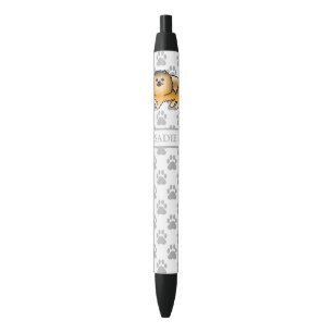 Caneta Preta Pomeraniano - Pomada Laranja - Cão e Nome