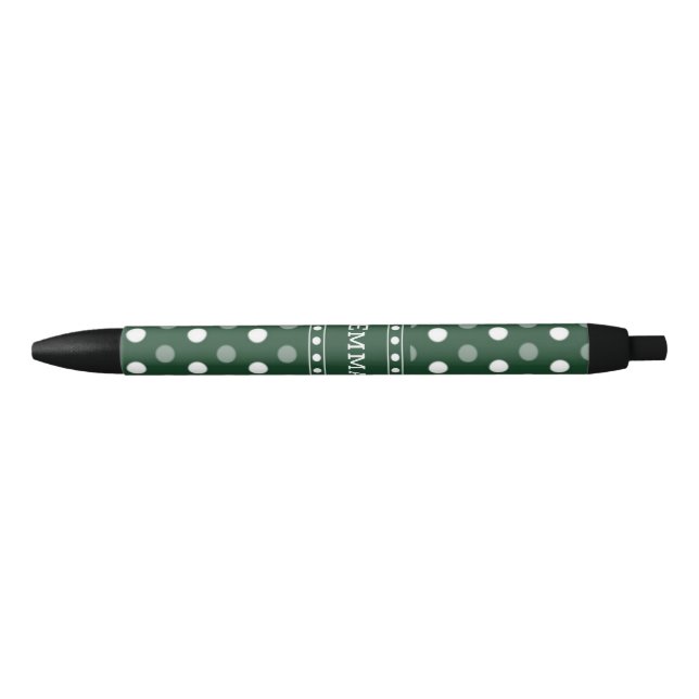 Caneta Preta Ponto de Bolinha Verde Esmeralda (Frente)