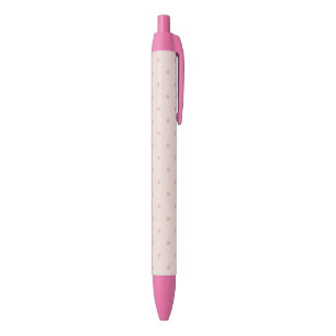 Caneta Preta Pontos Cor-de-Rosa Chiques