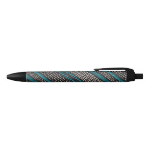 Caneta Preta Pontos negros do Teal branco mancha o padrão Zigza