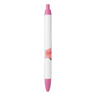 Caneta Preta Porco de Cartoon de Mão Bonita