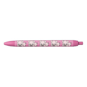 Caneta Preta Porco Pequeno Fofo