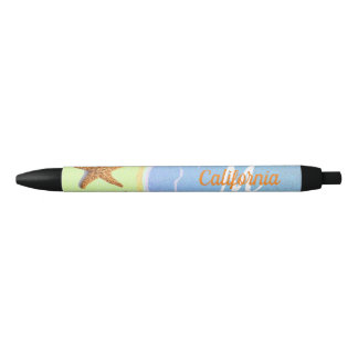 Caneta Preta Praia Glitter