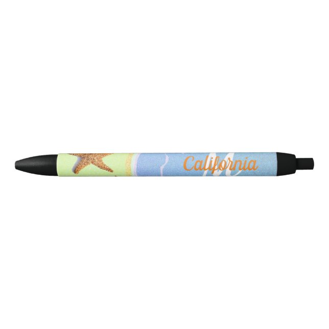 Caneta Preta Praia Glitter  (Frente)