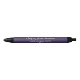 Caneta Preta Presente de Casamento Roxo Ameixa para Noiva Noivo