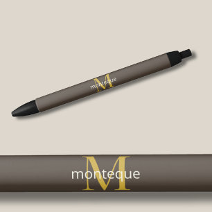 Caneta Preta Presente de Luxo Personalizado com Monograma em Do