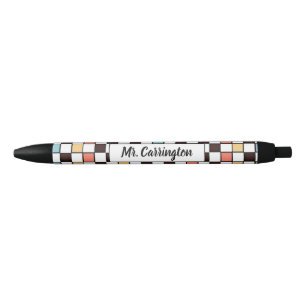 Caneta Preta Presente de professor de tabuleiro colorido de esc