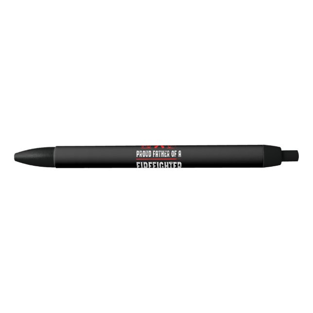 Caneta Preta Presente do Bombeiro | Orgulhoso Pai De Um Bombeir (Frente)