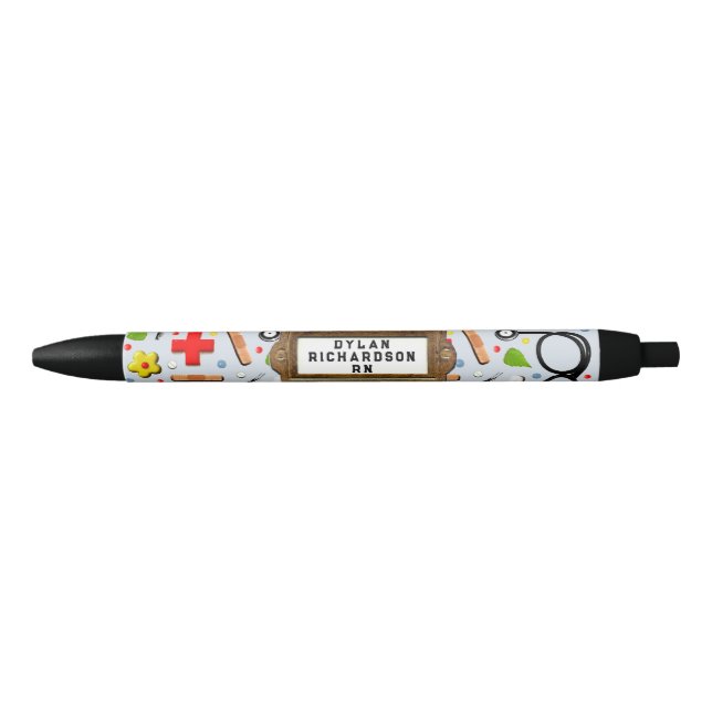 Caneta Preta Presente Personalizado de Enfermagem (Frente)
