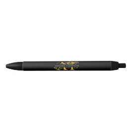 Caneta Preta Preto e Dourado, preto, aflitos modernos