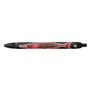Caneta Preta preto vermelho do esturjão