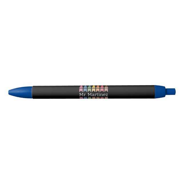 Caneta Preta Professor personalizado Crayon Nome Cute Back Scho (Frente)