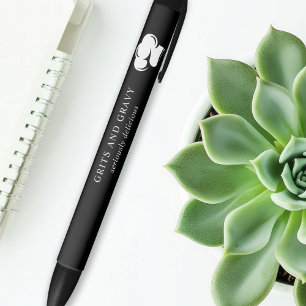 Caneta Preta Promocional de chapéu de chef preto-branco