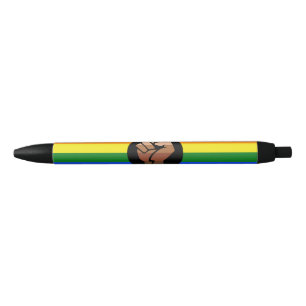 Caneta Preta Punho erguido da bandeira das pessoas queer do Sli
