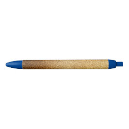 Caneta Preta Purpurina Dourada 