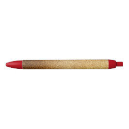 Caneta Preta Purpurina Dourada 