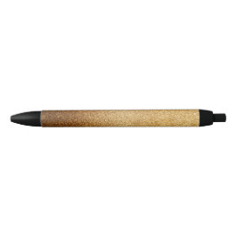 Caneta Preta Purpurina Dourada 