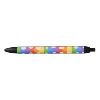 CANETA PRETA RAINBOW DOT STRIPES