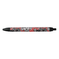 Red Black & White Floral Paisley Bohemian Boho