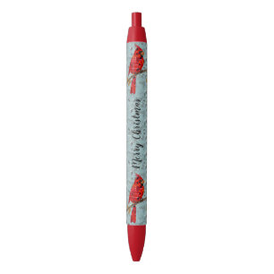 Caneta Preta Red Cardinal, a ave do Natal