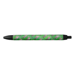 Caneta Preta Reindeer Christmas On Green